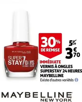 Auchan Maybelline vernis à ongles superstay 24 heures offre