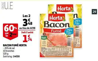 Auchan Herta bacon fumé offre