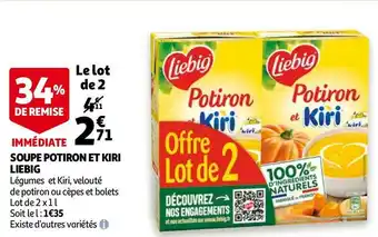 Auchan Liebig soupe potiron et kiri liebig offre