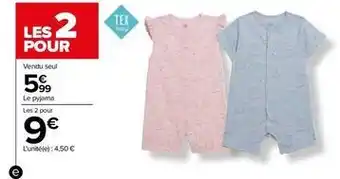 Carrefour Drive Tex baby - pyjama bébé offre