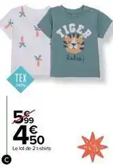 Carrefour Drive Tex - lot de 2 t-shirts bébé offre