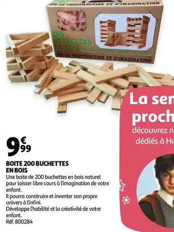 Auchan Boite 200 buchettes en bois offre