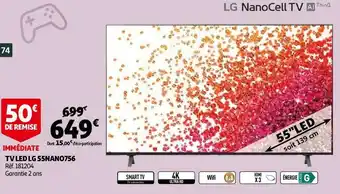 Auchan Lg tv led lg 55nano756 offre