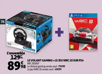 Auchan Le volant gaming + le jeu wrc 10 sur ps4 offre