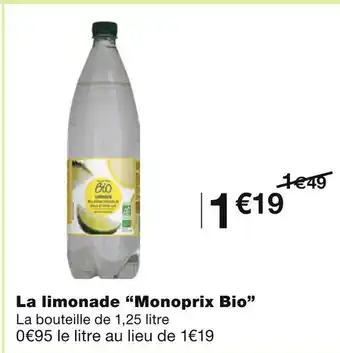 Monoprix Monoprix Bio La limonade offre