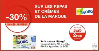 Monoprix Bjorg Tofu nature offre