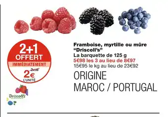 Monoprix Driscoll’s Framboise, myrtille ou mûre offre