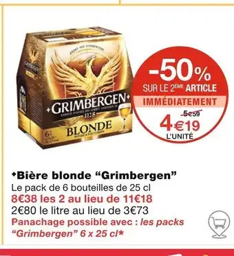 Monoprix Grimbergen Bière blonde offre