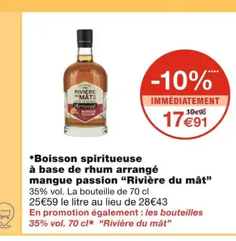 Monoprix Rivière du mât Boisson spiritueuse à base de rhum arrangé mangue passion offre