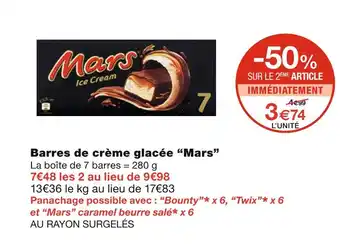 Monoprix Mars Barres de crème glacée offre