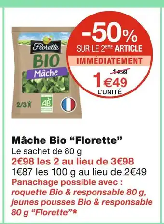 Monoprix Florette Mâche Bio offre