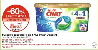 Monoprix Le Chat Lessive capsules 4-en-1 L’Expert offre