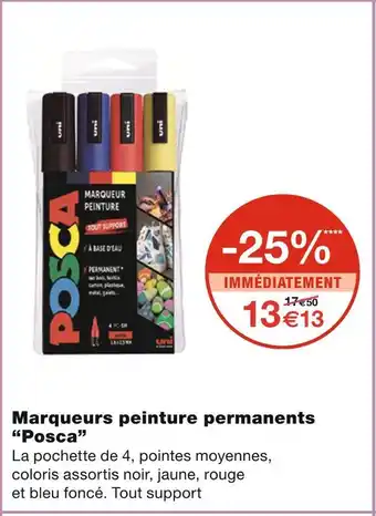 Monoprix Posca Marqueurs peinture permanents offre