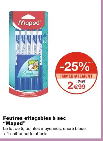 Monoprix Maped Feutres effaçables à sec offre
