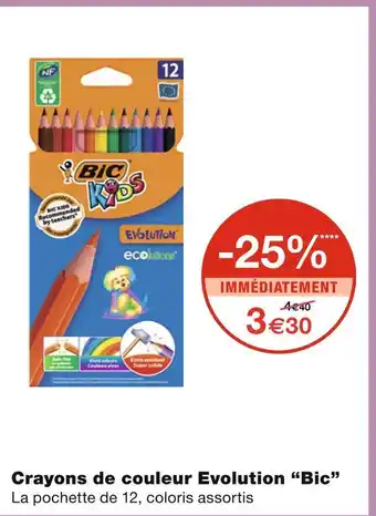 Monoprix Bic Crayons de couleur Evolution offre