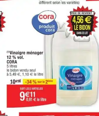 Cora x Carrefour (1)Vinaigre ménager 12% vol. offre