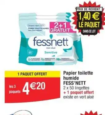 Cora x Carrefour Papier toilette humide FESS'NETT offre
