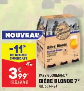 ALDI PAYS GOURMAND BIÈRE BLONDE 7° Réf. 5014424 offre