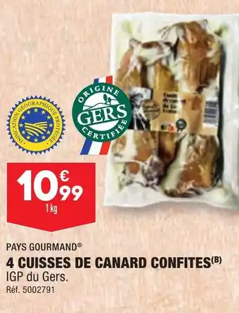 ALDI 4 CUISSES DE CANARD CONFITES(B) offre