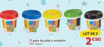 Gifi 5 pots de pâte à modeler offre