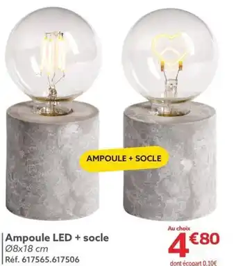 Gifi | Ampoule LED + socle 08x18 cm offre