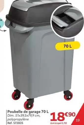 Gifi Poubelle de garage 70 L offre