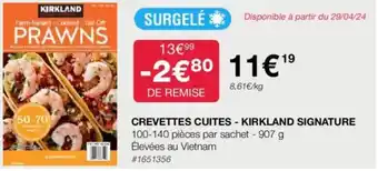 Costco CREVETTES CUITES - KIRKLAND SIGNATURE offre