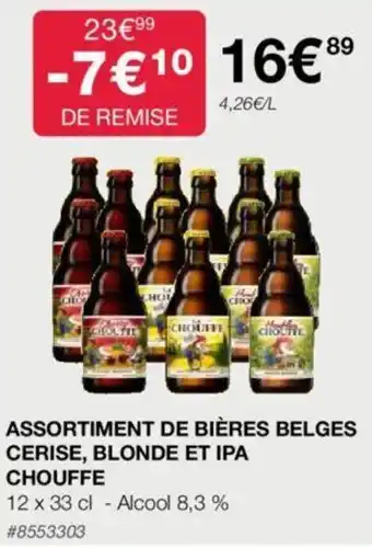 Costco ASSORTIMENT DE BIÈRES BELGES CERISE, BLONDE ET IPA CHOUFFE offre