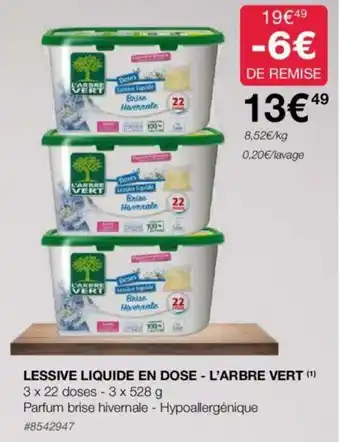 Costco LESSIVE LIQUIDE EN DOSE - L'ARBRE VERT (1) offre