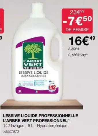 Costco LESSIVE LIQUIDE PROFESSIONNELLE L'ARBRE VERT PROFESSIONNEL (1) offre