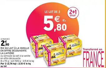 Intermarché Hyper RIZ AU LAIT À LA VANILLE EN OFFRE DÉCOUVERTE LA LAITIÈRE offre