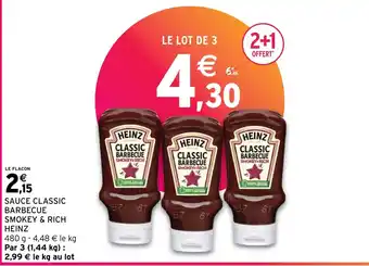 Intermarché Hyper SAUCE CLASSIC BARBECUE SMOKEY & RICH HEINZ offre