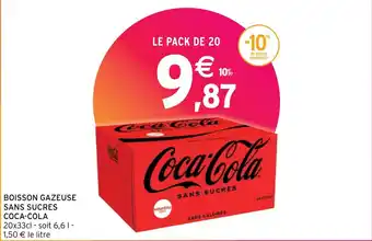 Intermarché Hyper BOISSON GAZEUSE SANS SUCRES COCA-COLA 20x33cl soit 6,61 - offre