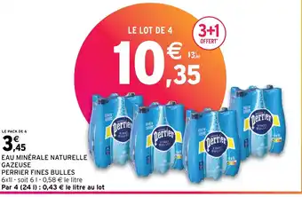 Intermarché Hyper EAU MINÉRALE NATURELLE GAZEUSE PERRIER FINES BULLES offre