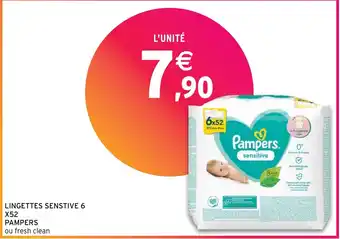 Intermarché Hyper LINGETTES SENSTIVE 6 X52 PAMPERS offre