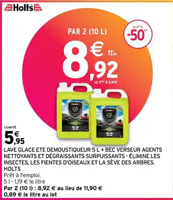 Intermarché Hyper LAVE GLACE ETE DEMOUSTIQUEUR 5 L + BEC VERSEUR AGENTS NETTOYANTS ET DÉGRAISSANTS SURPUISSANTS offre