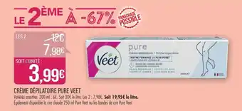 Match CRÈME DÉPILATOIRE PURE VEET offre