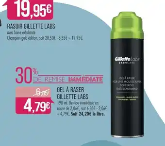 Match GEL À RASER GILLETTE LABS offre