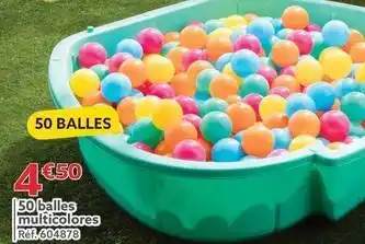 Gifi 50 balles multicolores offre