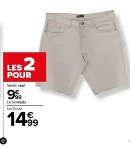 Carrefour Drive Tex - bermuda twill homme offre