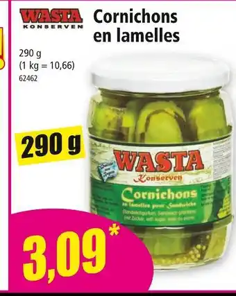 Norma WASTA Cornichons en lamelles offre