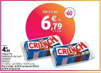 Intermarché Contact TABLETTE CHOCOLAT AU LAIT CRUNCH offre