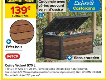 Castorama KETER Coffre Walnut 570 L offre