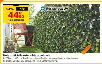 Castorama Haie artificielle extensible occultante offre