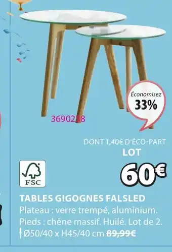 JYSK TABLES GIGOGNES FALSLED offre