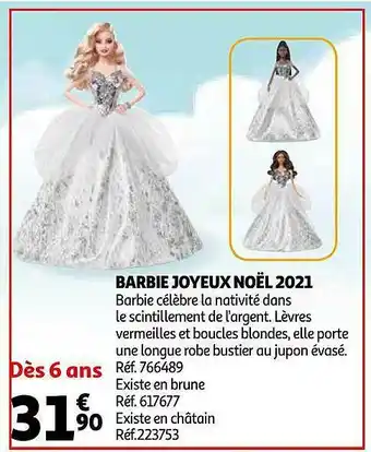 Promo Barbie Joyeux Noel 2021 chez Auchan