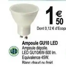 Tridôme Ampoule Gu10 Led offre
