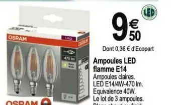 Tridôme Ampoules Led Flamme E14 offre