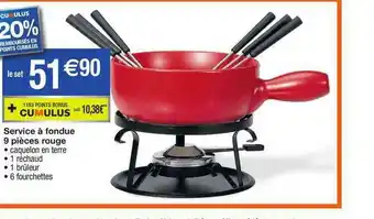 Migros Service à Fondue 9 Pièces Rouge offre