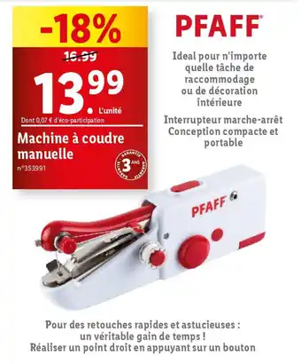 Lidl Machine à coudre manuelle offre